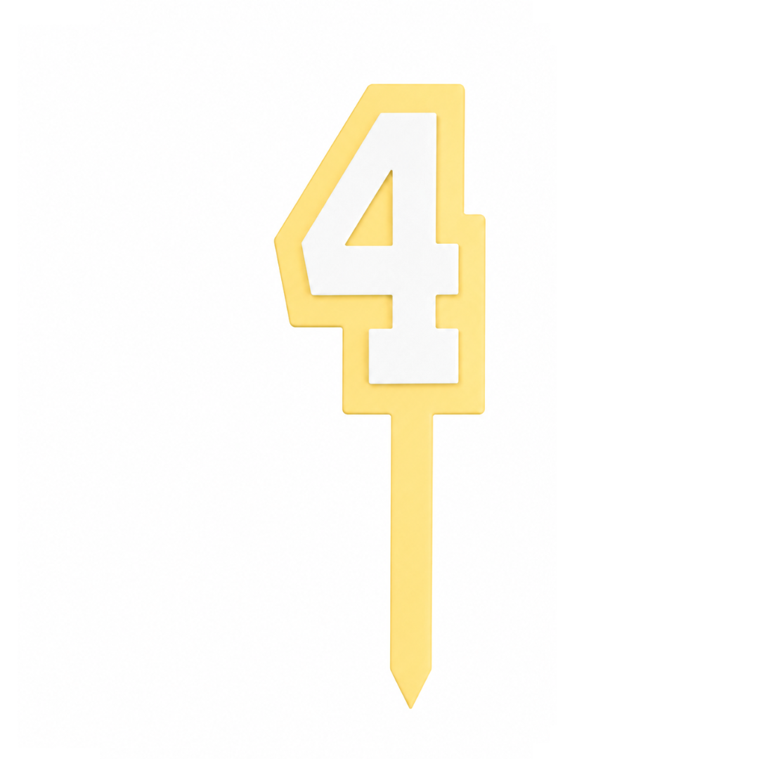 4 Lemon+White Layered Acrylic Cake Topper