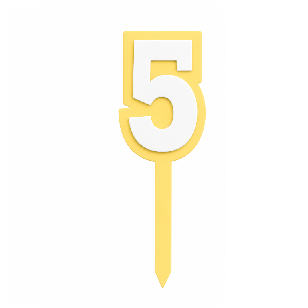 5 Lemon+White Layered Acrylic Cake Topper