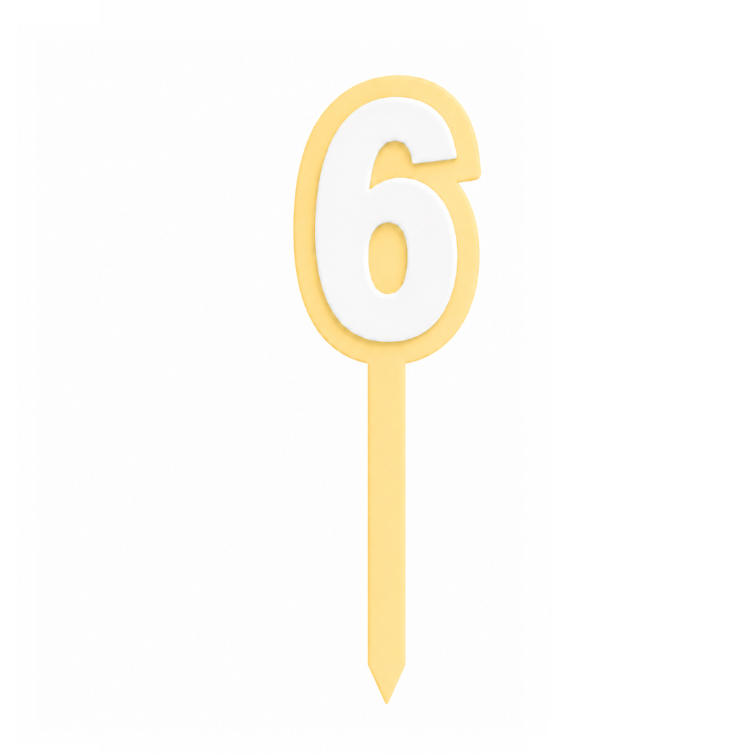 6 Lemon+White Layered Acrylic Cake Topper