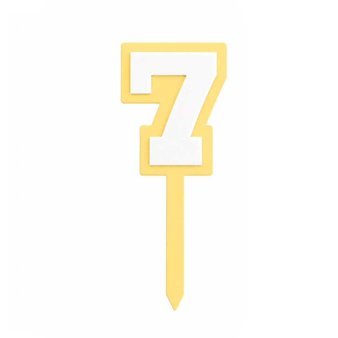 7 Lemon+White Layered Acrylic Cake Topper
