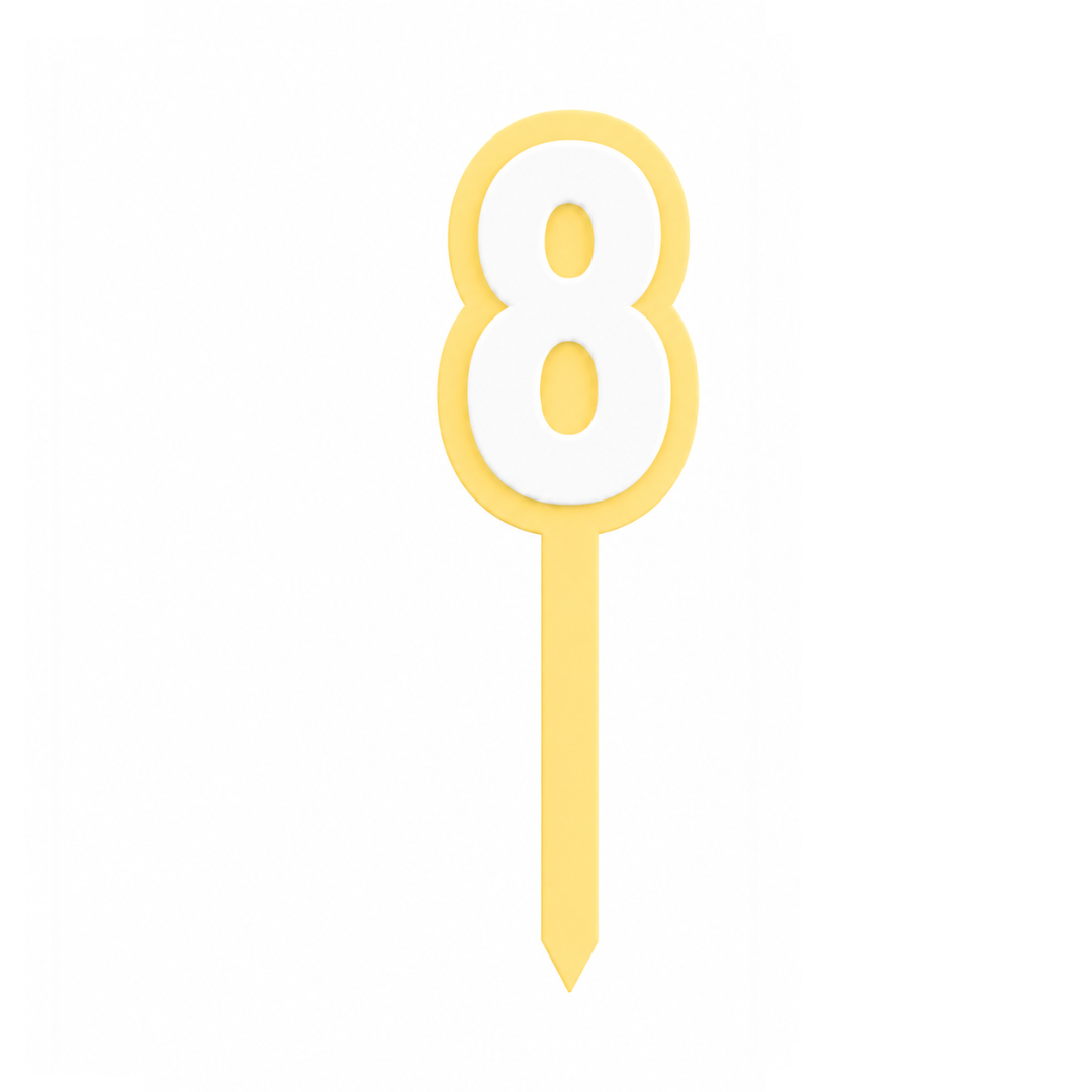 8 Lemon+White Layered Acrylic Cake Topper