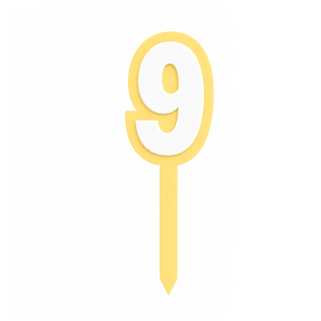 9 Lemon+White Layered Acrylic Cake Topper