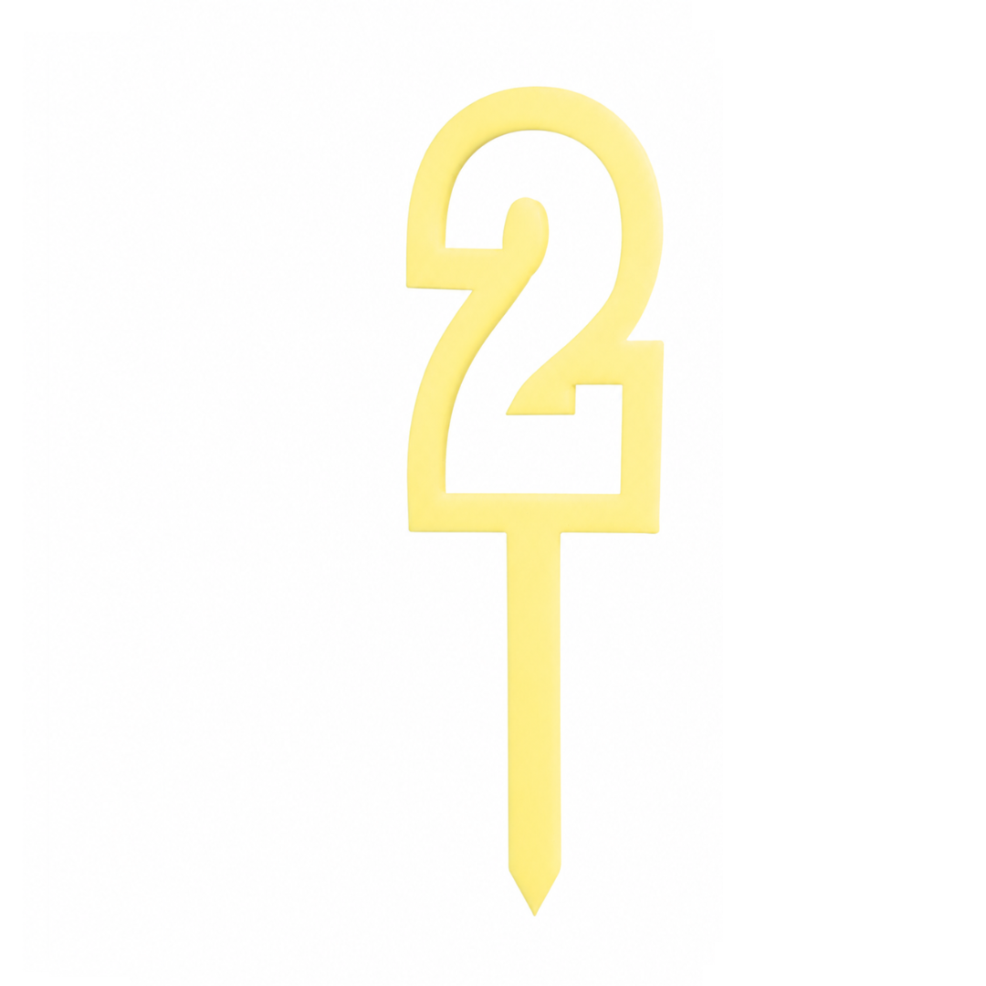 2 Lemon+White Layered Acrylic Cake Topper