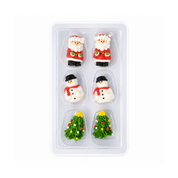 Sugar Decorations 3D Christmas 6 Piece