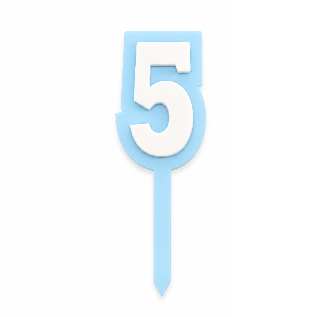 5 Blue+White Layered Acrylic Cake Topper