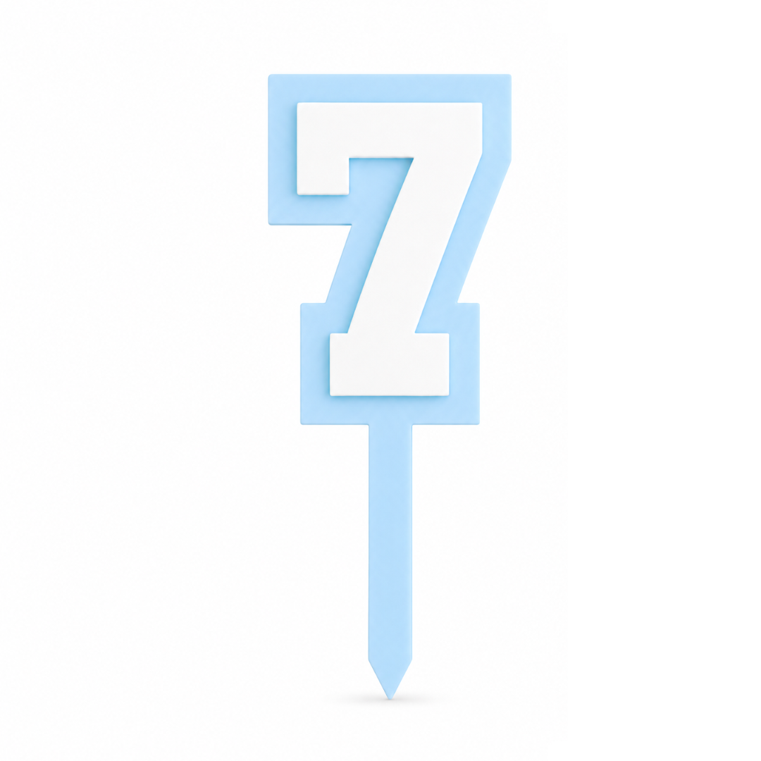 7 Blue+White Layered Acrylic Cake Topper