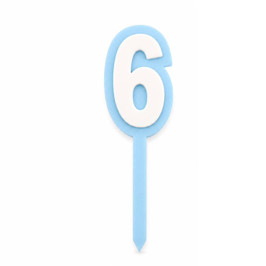6 Blue+White Layered Acrylic Cake Topper