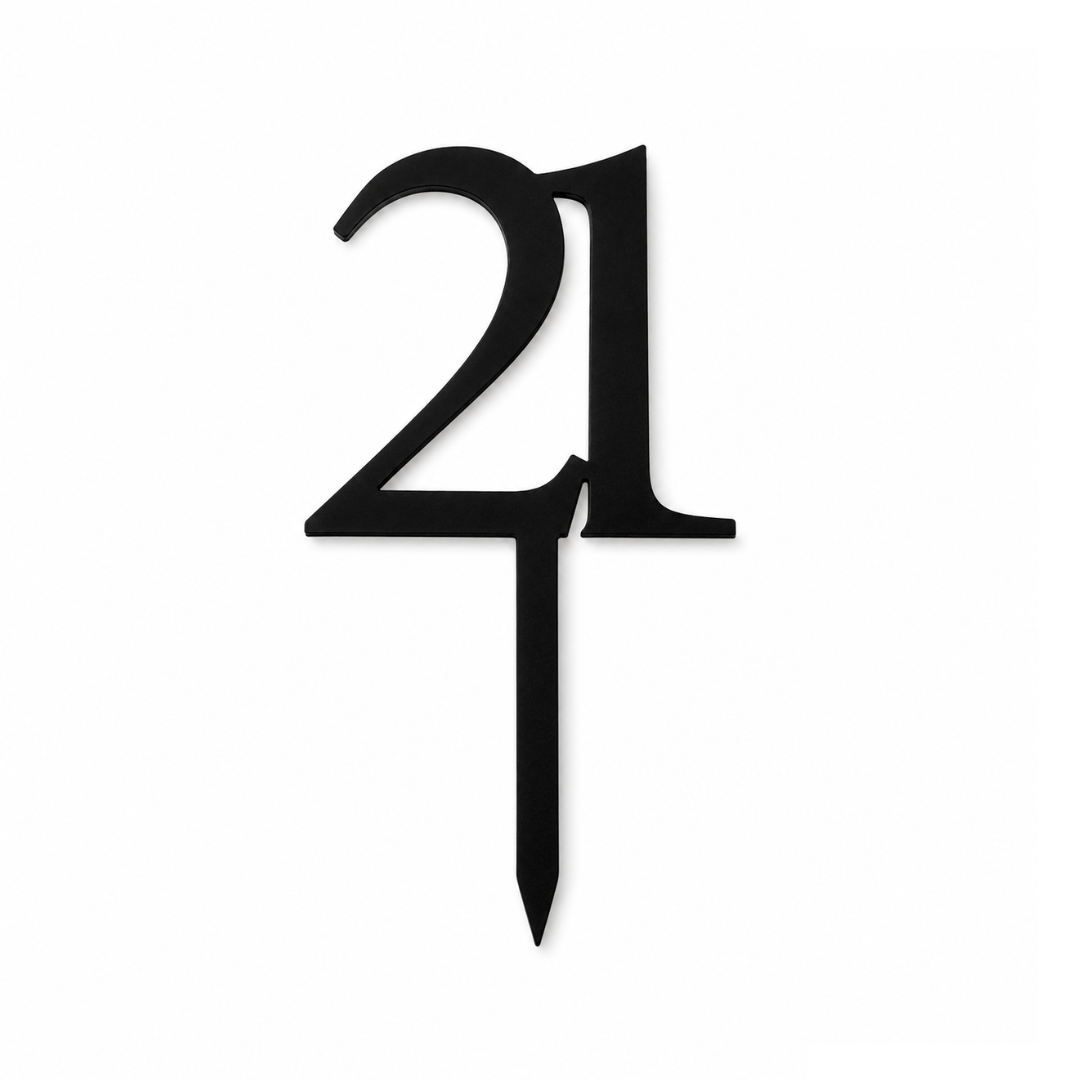 21 Black 10cm Acrylic Cake Topper