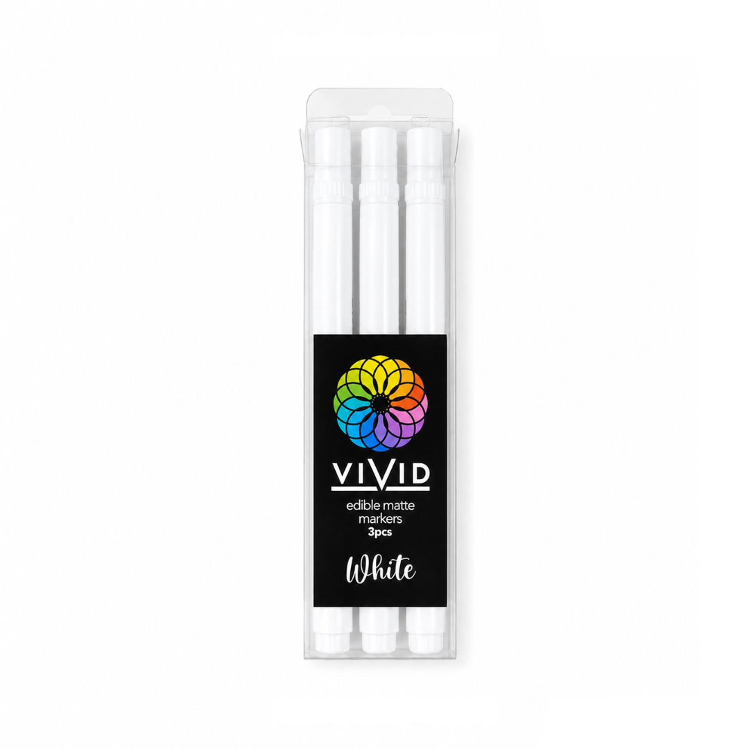 Vivid Matte White Edible Markers 3 Pack