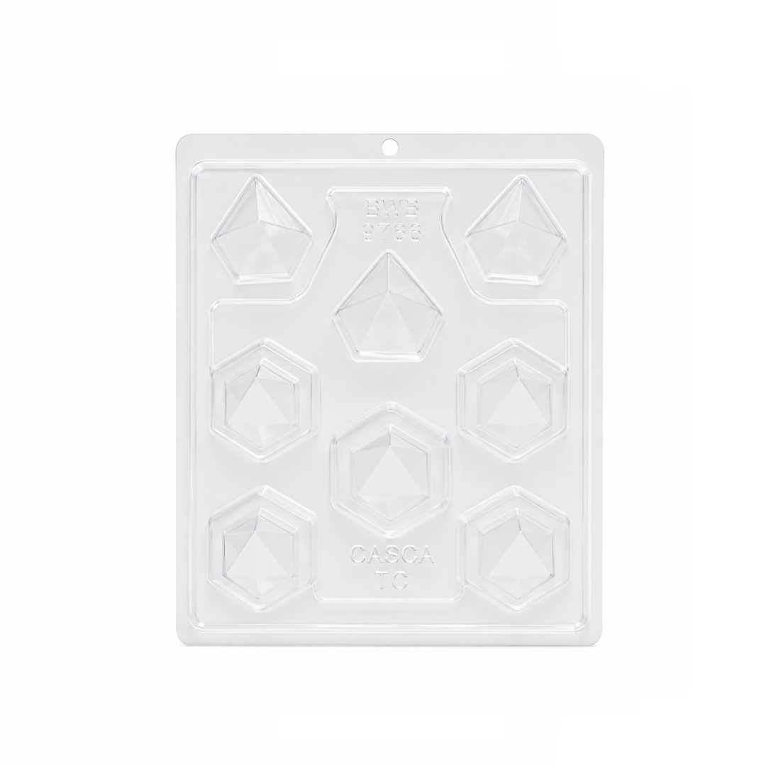 BWB 6 SIDE PYRAMID CHOCOLATE MOULD (3 PCE)