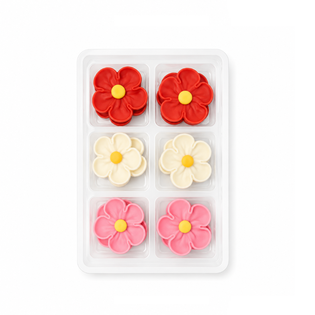 Sugar Decorations 5 Large Petal Flowers 12 Piece