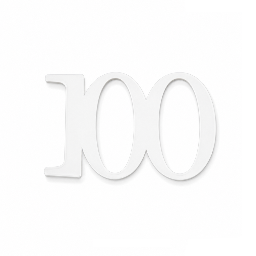 100 White 10cm Acrylic Cake Fropper