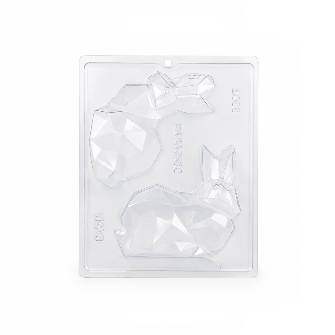 Geo Rabbits Chocolate Mould 3 Pieces