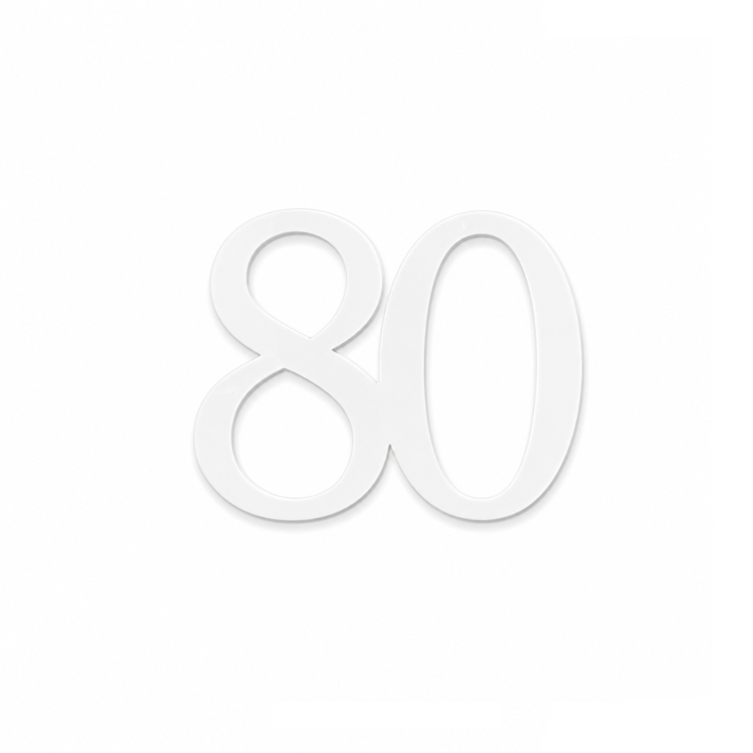 80 White 10cm Acrylic Cake Fropper