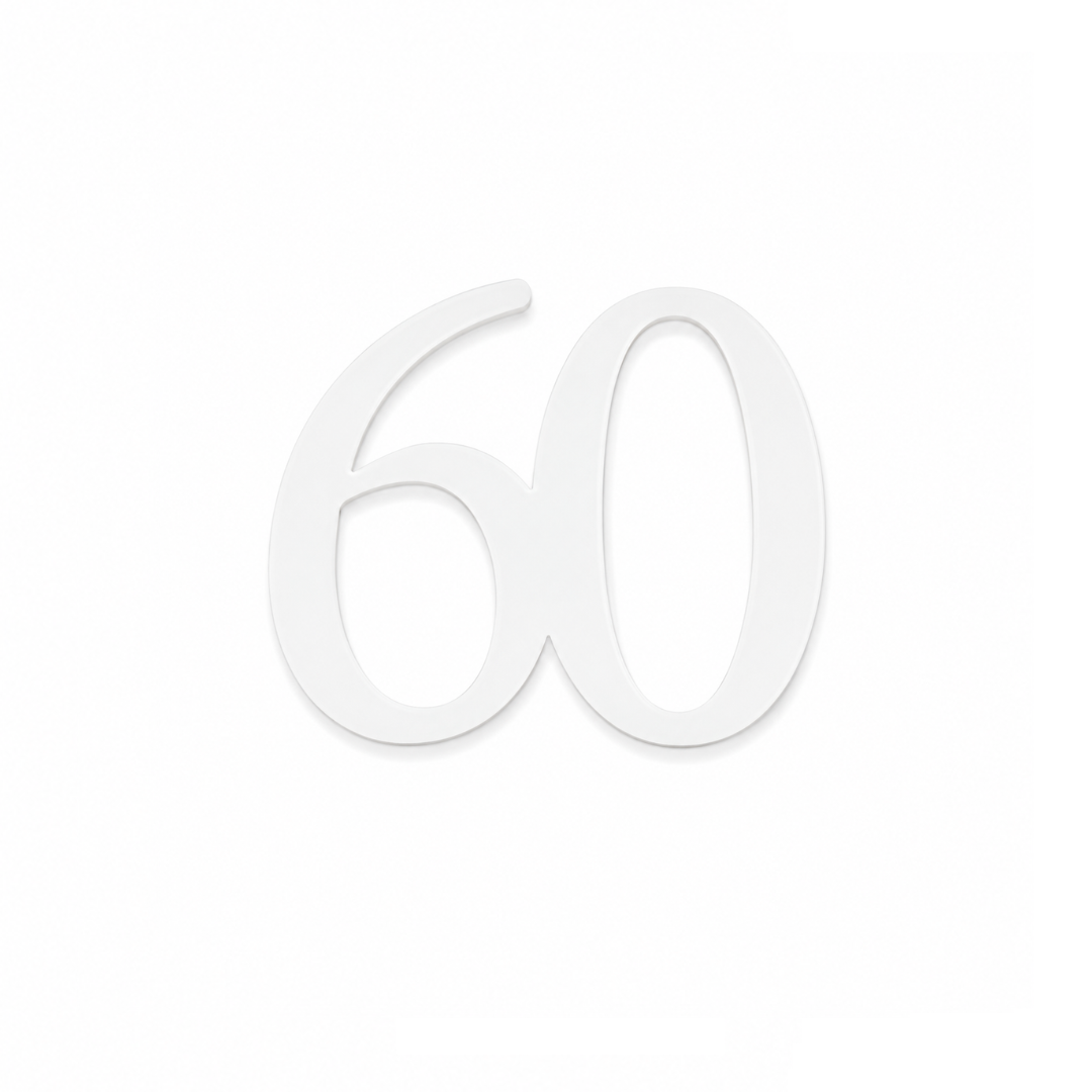 60 White 10cm Acrylic Cake Fropper