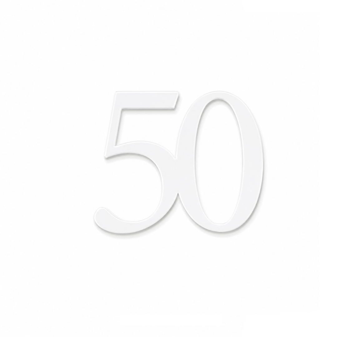 50 White 10cm Acrylic Cake Fropper