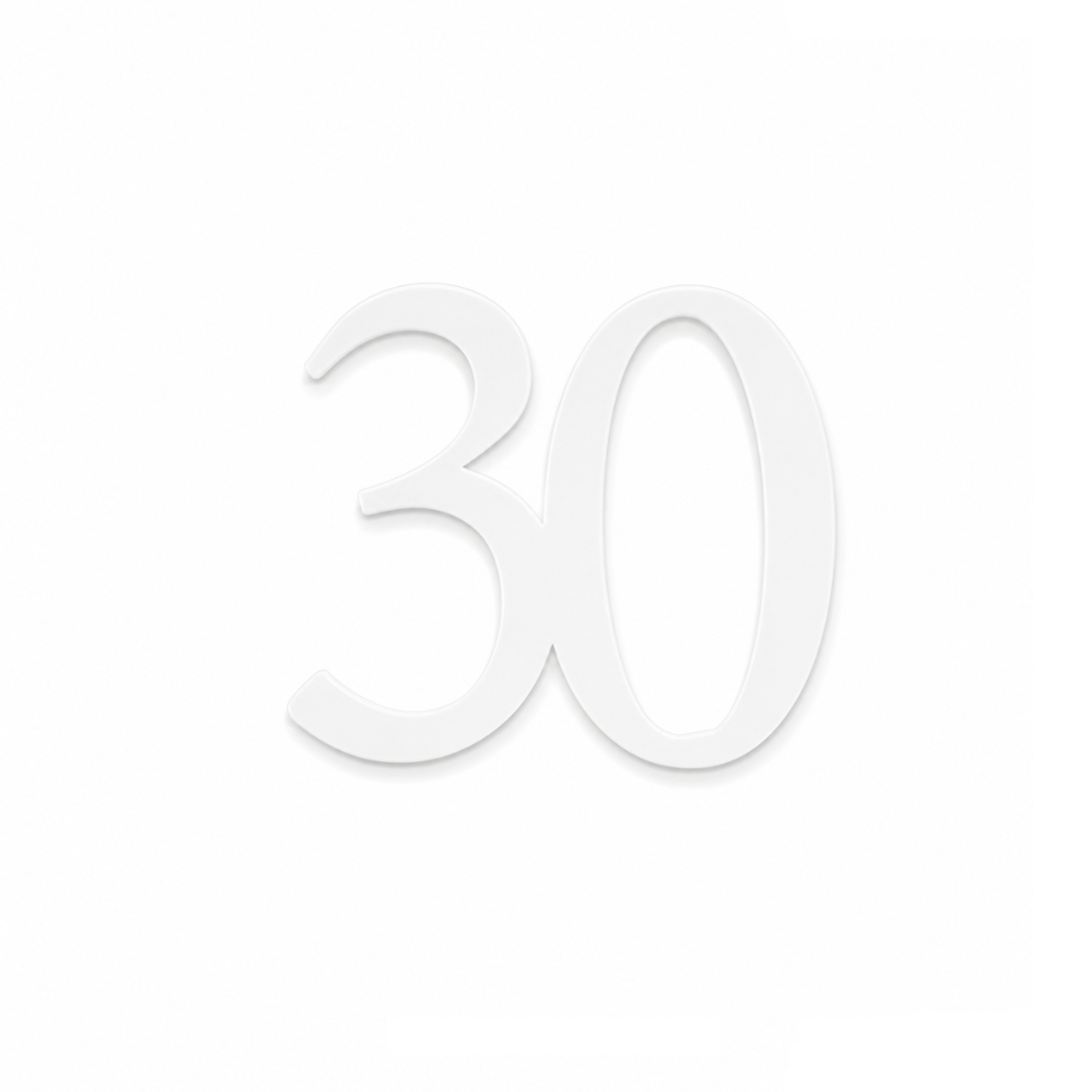 30 White 10cm Acrylic Cake Fropper