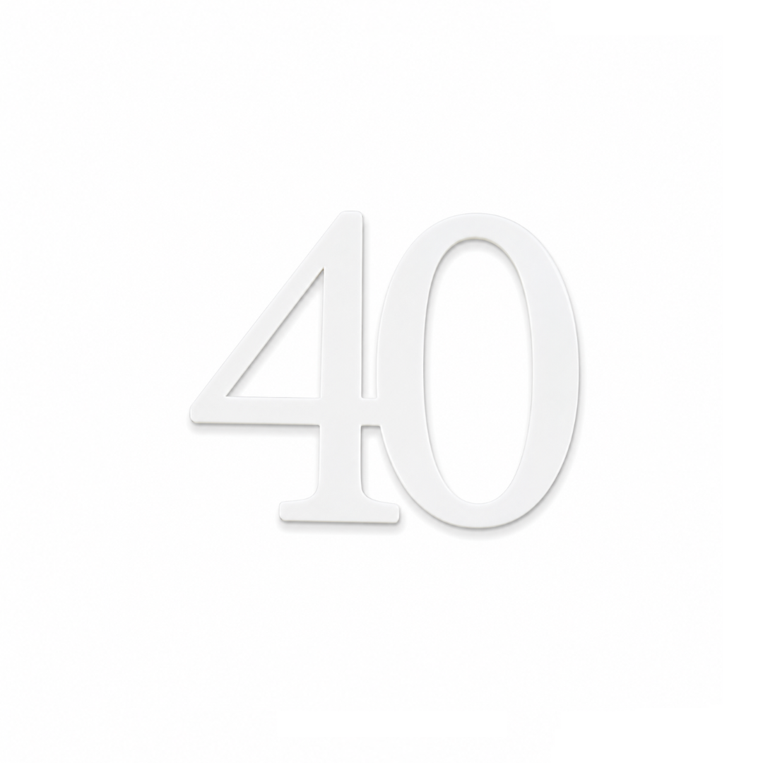 40 White 10cm Acrylic Cake Fropper