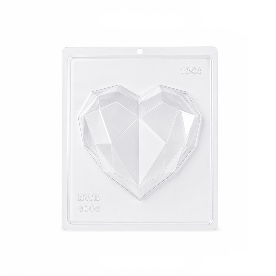 Large Geo Heart Chocolate Mould 3 Pieces