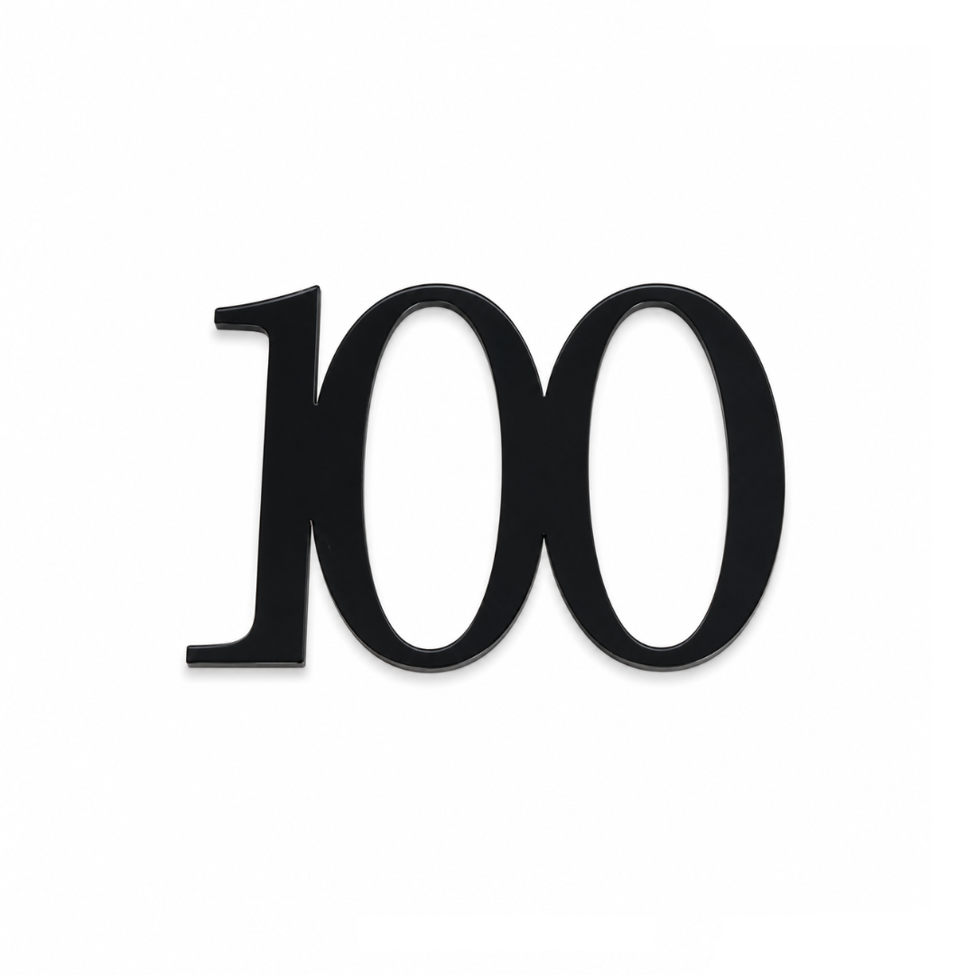 100 Black 10cm Acrylic Cake Fropper
