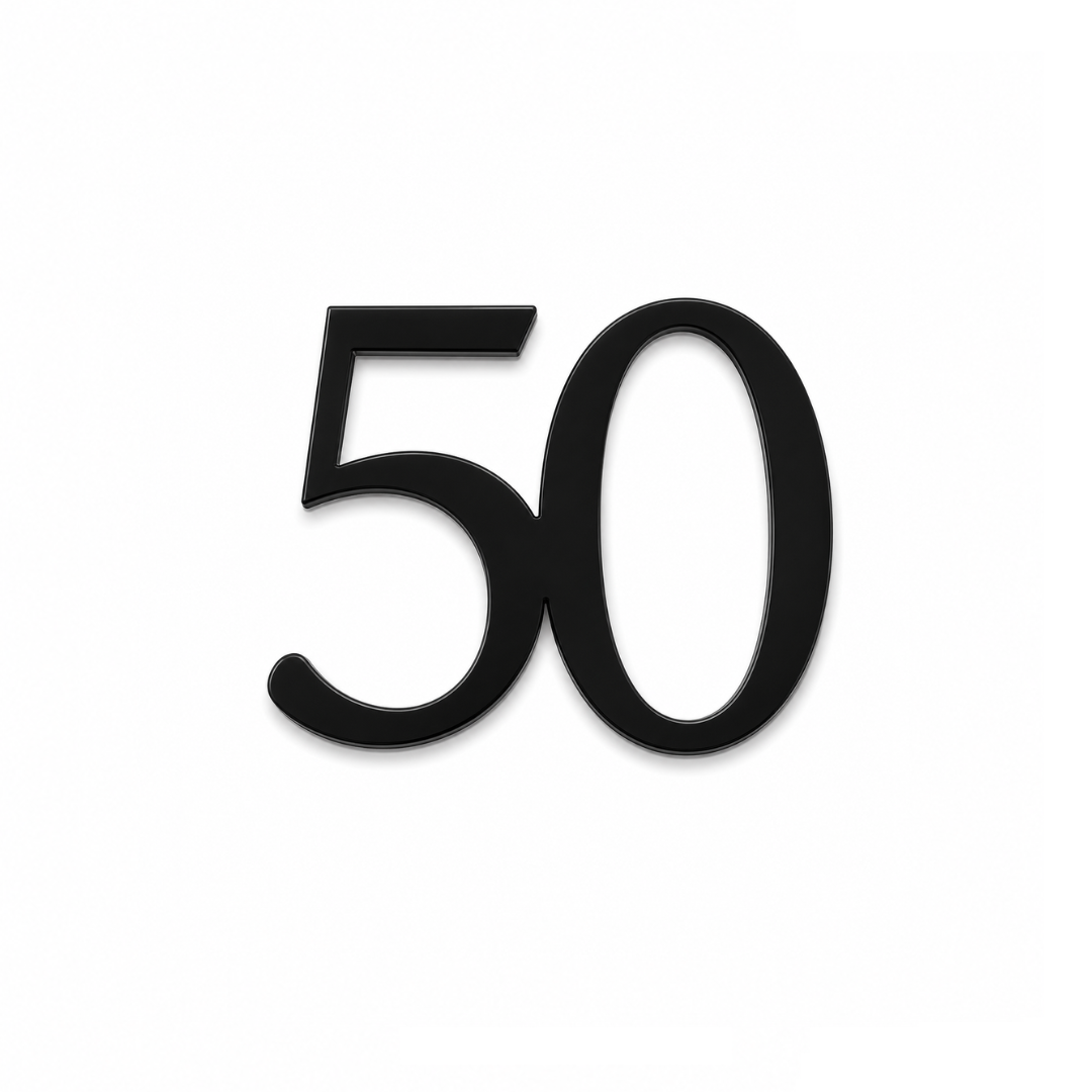 50 Black 10cm Acrylic Cake Fropper