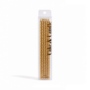 Gold Fine Spiral 20cm Candles 16 Pack