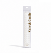 White Fine Spiral 20cm Candles 16 Pack