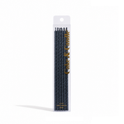 Black Fine Spiral 20cm Candles 16 Pack