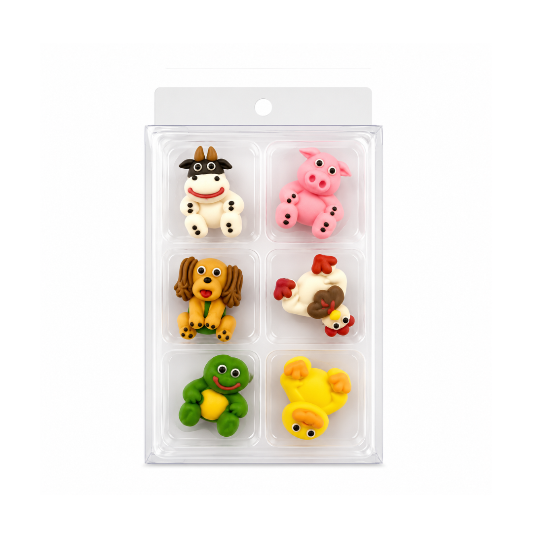 Sugar Decorations Farm Animals 6 Piece