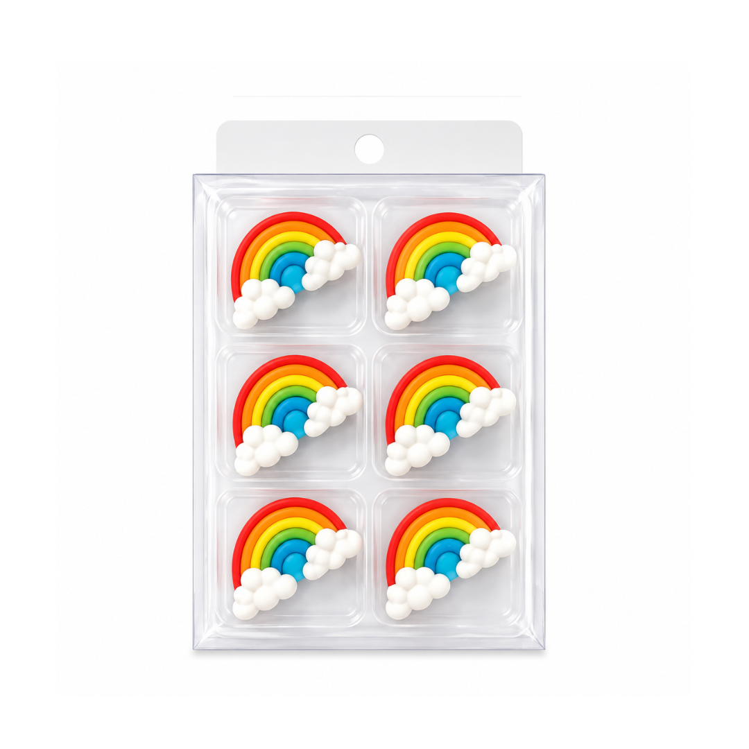 Sugar Decorations Rainbows 6 Piece