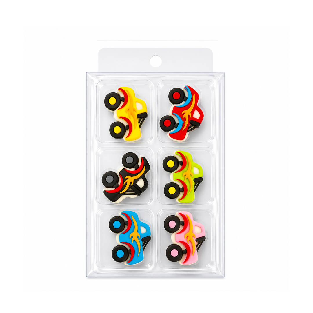Sugar Decorations Monster Trucks 6 Piece