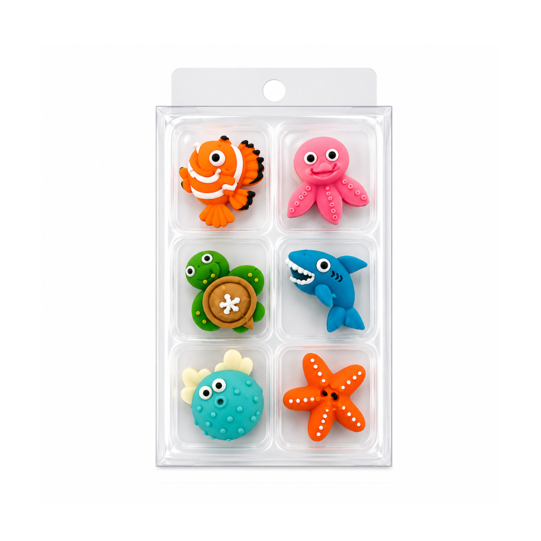 Sugar Decorations Sea Animals 6 Piece