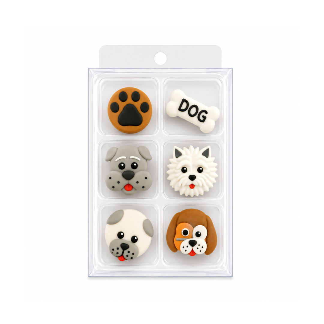Sugar Decorations Dogs 6 Piece