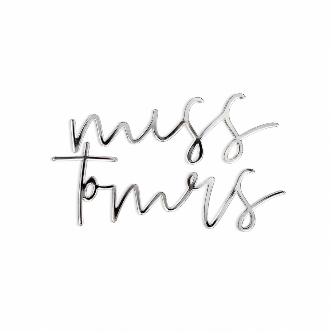 miss to mrs Silver Acrylic Cake Fropper 3 pce