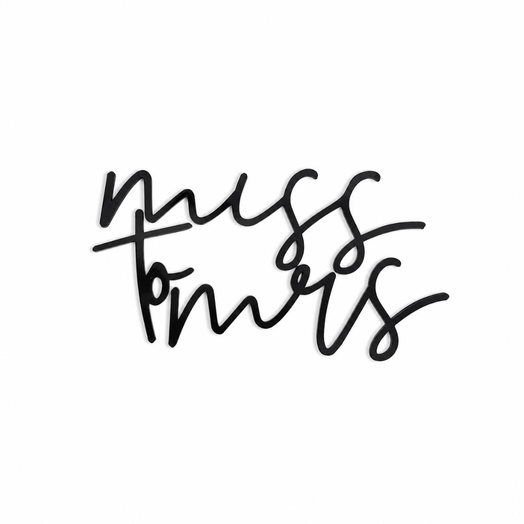 miss to mrs Black Acrylic Cake Fropper 3 pce