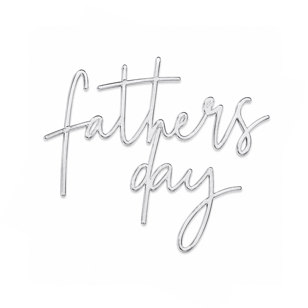 happy fathers day Silver Acrylic Cake Fropper 3pce