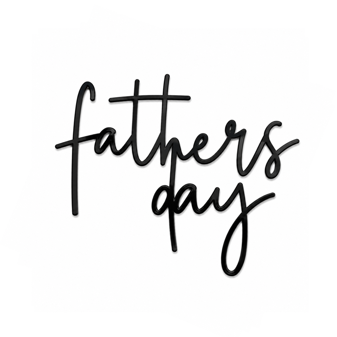 happy fathers day Black Acrylic Cake Fropper 3pce
