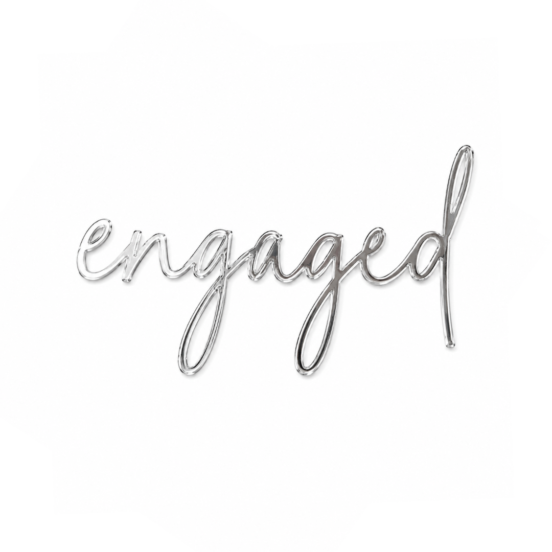 engaged Silver Acrylic Cake Fropper