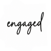 engaged Black Acrylic Cake Fropper