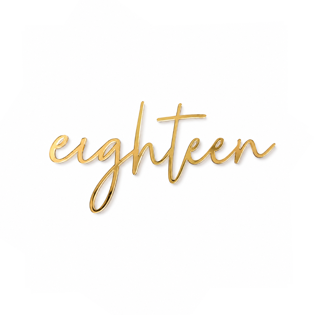 eighteen Gold Acrylic Cake Fropper