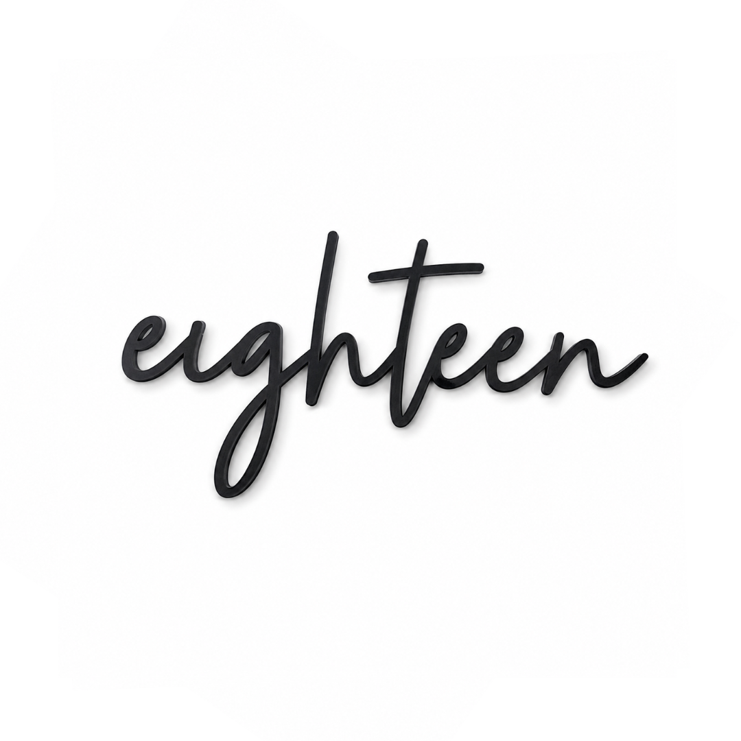 eighteen Black Acrylic Cake Fropper
