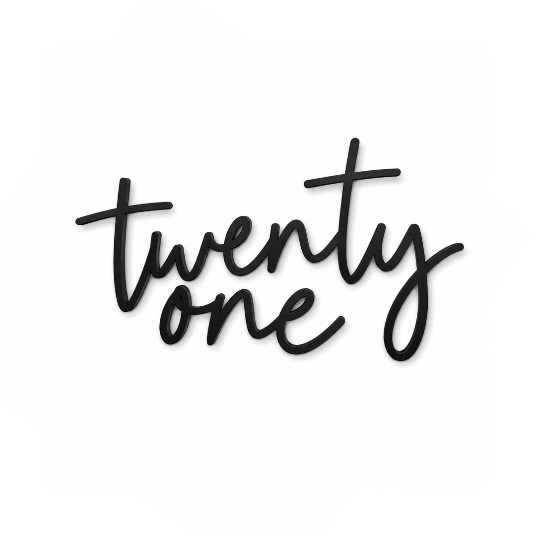 twenty one Black Acrylic Cake Fropper