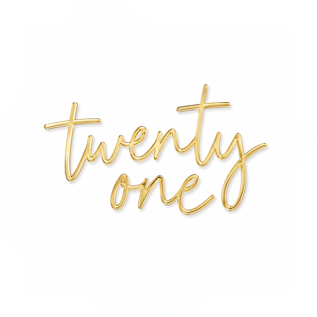 twenty one Gold Acrylic Cake Fropper
