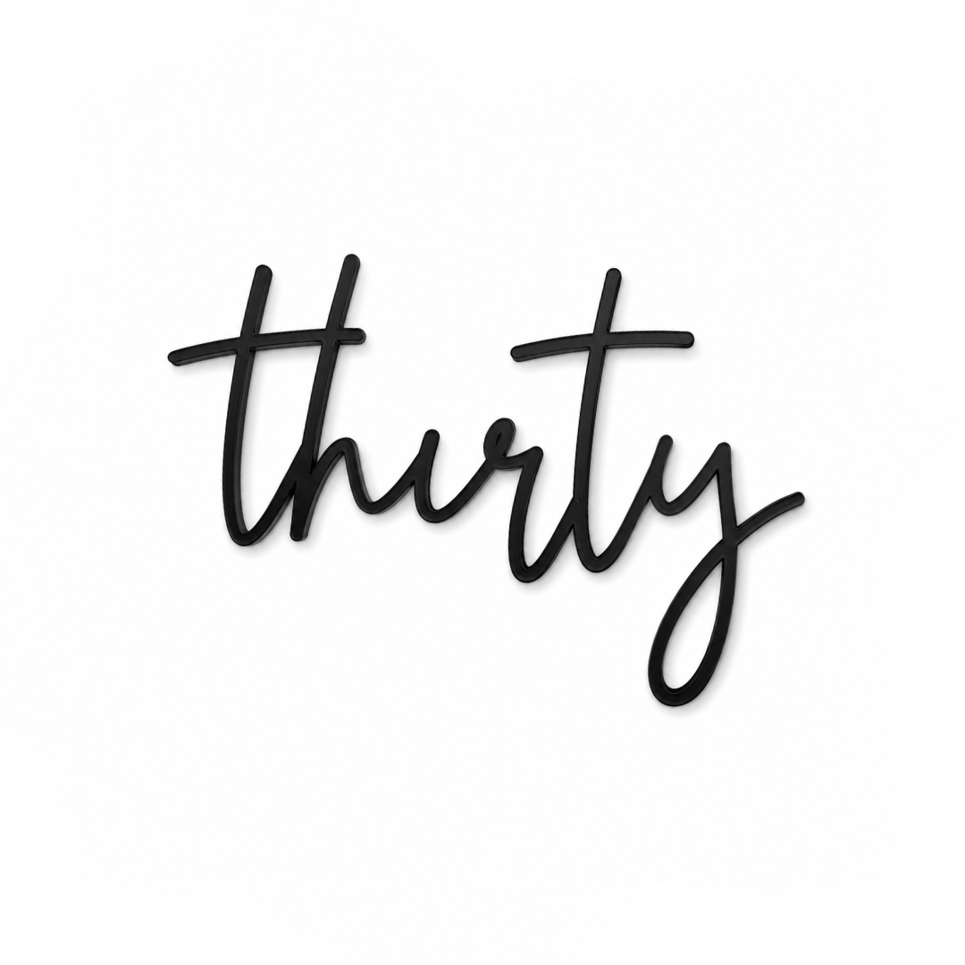 thirty Black Acrylic Cake Fropper