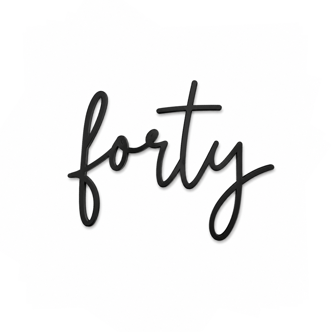 forty Black Acrylic Cake Fropper