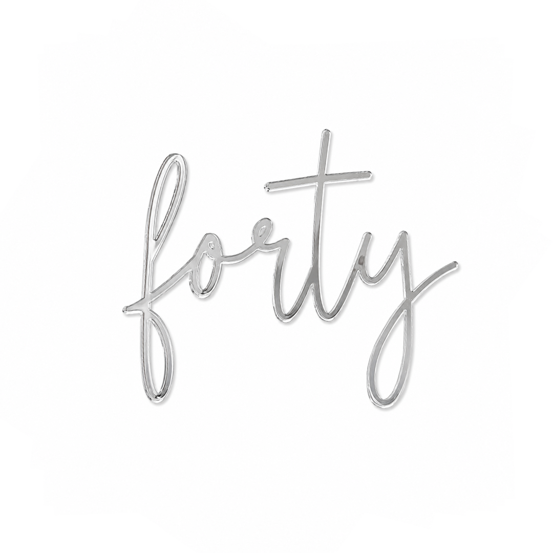 forty Silver Acrylic Cake Fropper