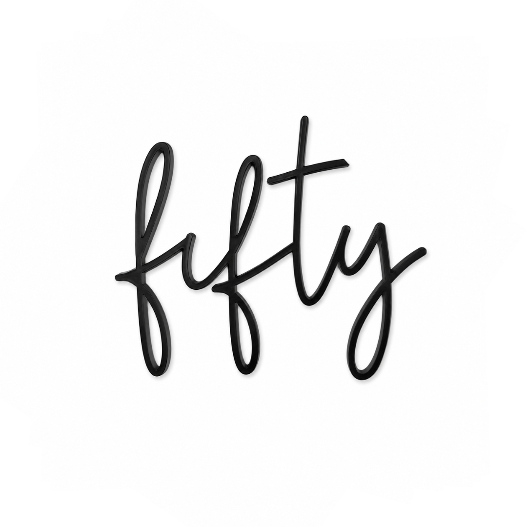 fifty Black Acrylic Cake Fropper