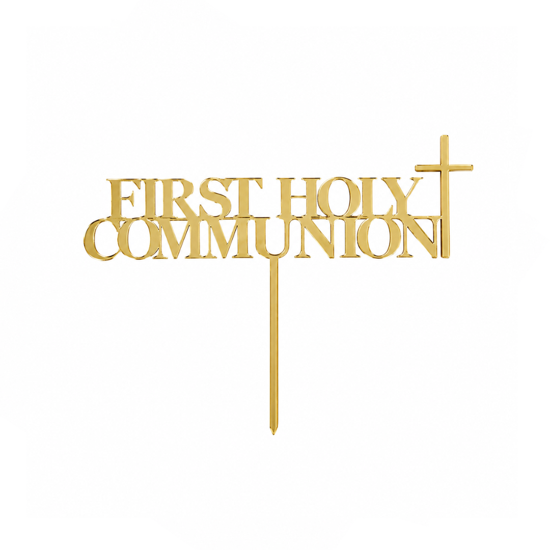 First Holy Communion Topper 15cm - Gold