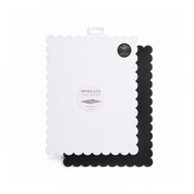 White + Black Dual-Colour Scalloped Rectangle Cake Board