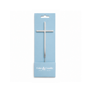 Fine Silver Cross Metal Cake Topper